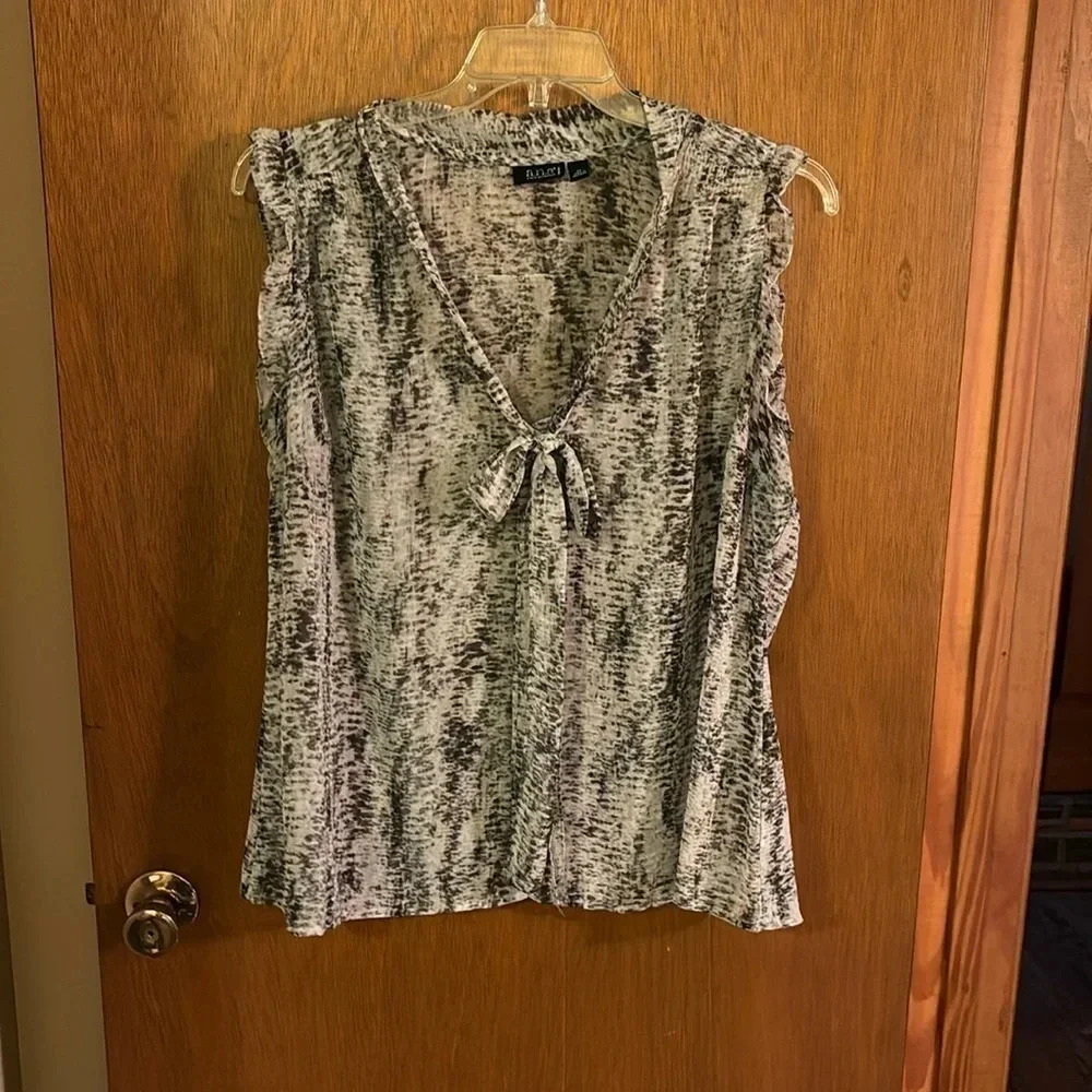 a.n.a. ANew Approach Flutter Sleeve Tie Sleeveless Blouse